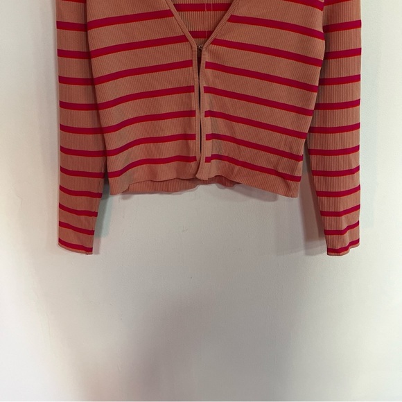 Grey/Ven x Revolve Gemma Ribbed Cardigan in Bayaderre Stripe - Picture 7 of 13
